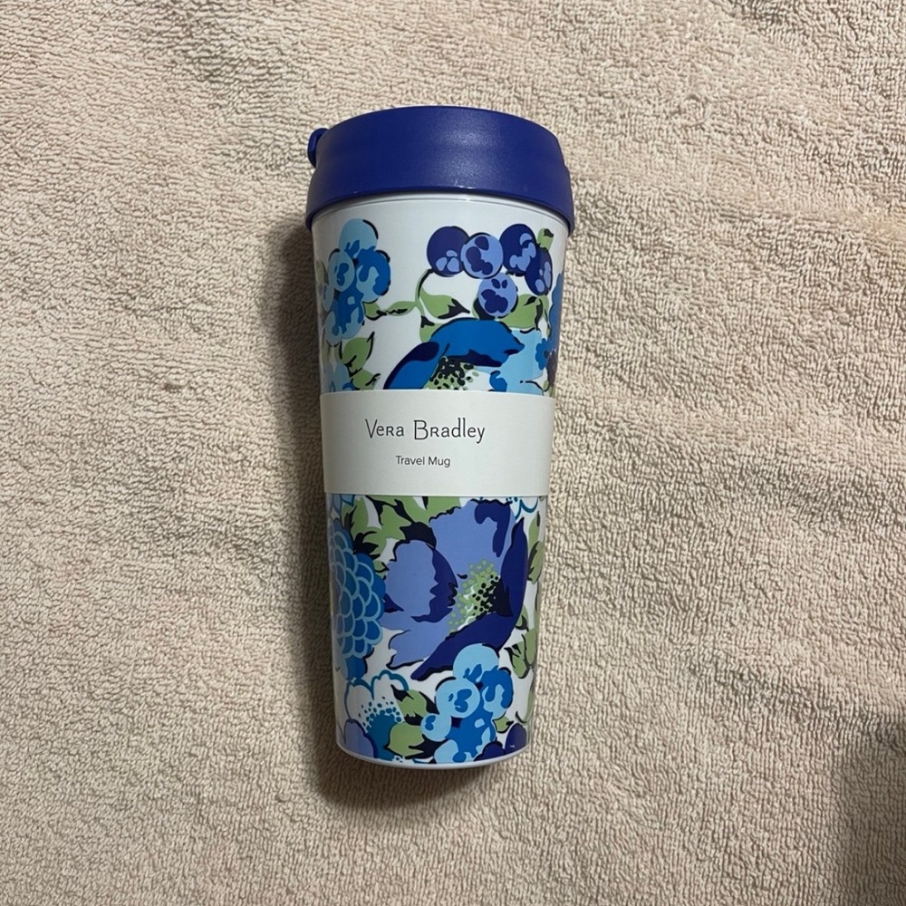 NWT Vera Bradley Blueberry Blooms Travel Mug
